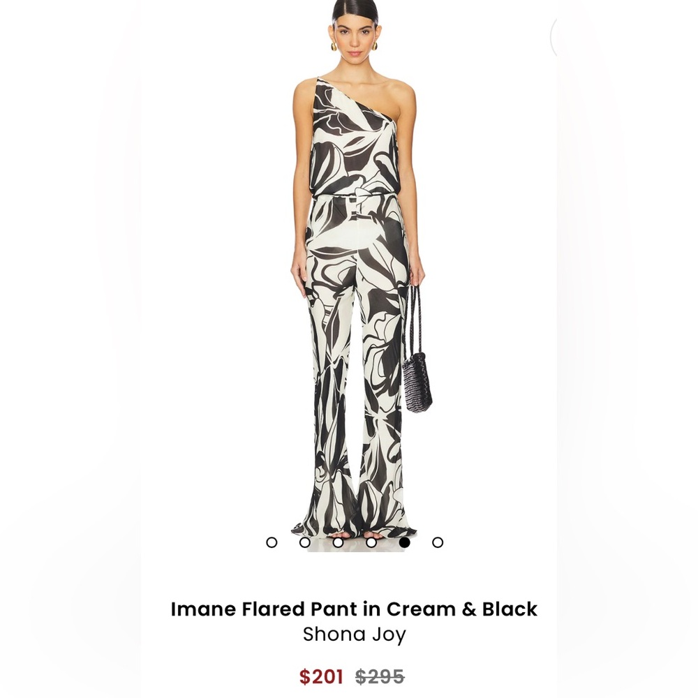 Shona Joy Cream and Black Flare Jumpsuit